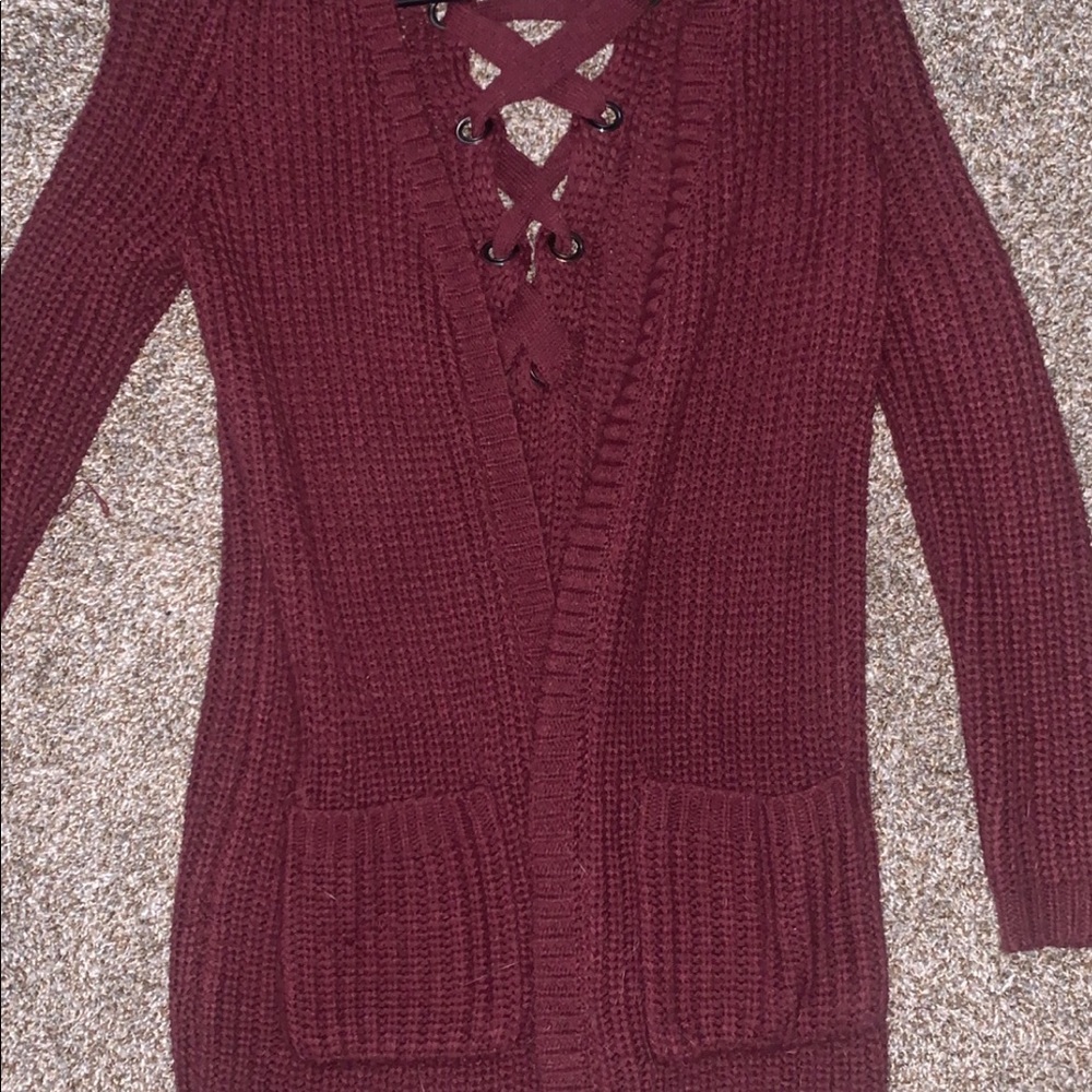 Burgundy Cardigan